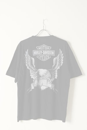 画像4:  {SOLD} Vintage HARLEY DAVIDSON BIKERS RULES EAGLE DOUBLESIDE TEE{-BAA}
