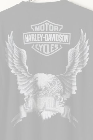 画像5:  {SOLD} Vintage HARLEY DAVIDSON BIKERS RULES EAGLE DOUBLESIDE TEE{-BAA}
