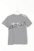 {SOLD}BALMAIN バルマン BF2 T-SHIRTS 3B METALLIC LOGO{0101350I414-EAD-BJS}