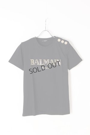 画像1: {SOLD}BALMAIN バルマン BF1 T-SHIRTS SS 3 BTN METALLIC LOGO{0111350I366-EAD-BJS}