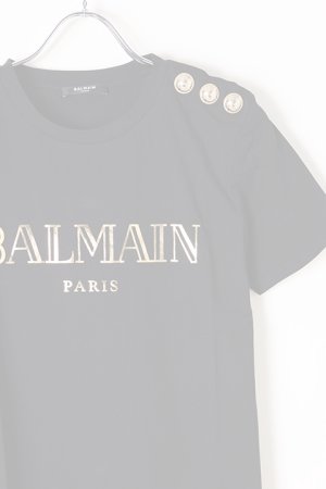 画像2:   BALMAIN バルマン BF1 T-SHIRTS SS 3 BTN METALLIC LOGO{0111350I366-EAD-BJS}