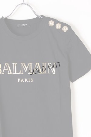 画像2: {SOLD}BALMAIN バルマン BF1 T-SHIRTS SS 3 BTN METALLIC LOGO{0111350I366-EAD-BJS}