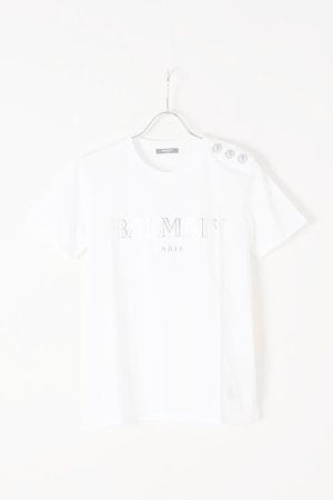 画像1:   BALMAIN バルマン BF1 T-SHIRTS SS 3 BTN METALLIC LOGO{0111350I366-GAC-BJS}