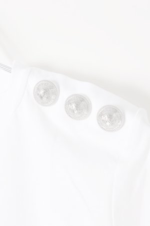画像4:   BALMAIN バルマン BF1 T-SHIRTS SS 3 BTN METALLIC LOGO{0111350I366-GAC-BJS}
