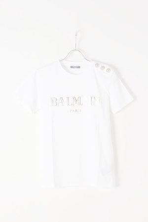 画像1:   BALMAIN バルマン BF1 T-SHIRTS SS 3 BTN METALLIC LOGO{0111350I366-GAD-BJS}