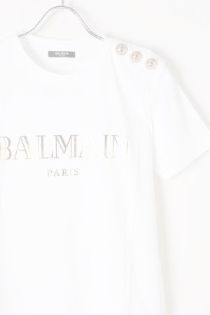 画像2:   BALMAIN バルマン BF1 T-SHIRTS SS 3 BTN METALLIC LOGO{0111350I366-GAD-BJS}