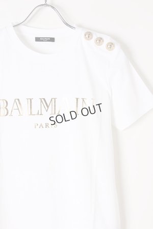 画像2: {SOLD}BALMAIN バルマン BF1 T-SHIRTS SS 3 BTN METALLIC LOGO{0111350I366-GAD-BJS}