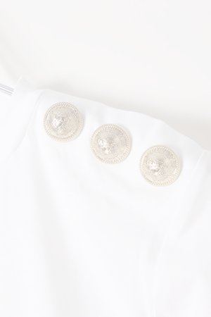 画像4:   BALMAIN バルマン BF1 T-SHIRTS SS 3 BTN METALLIC LOGO{0111350I366-GAD-BJS}
