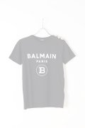   BALMAIN バルマン BF1 T-SHIRTS SS 3 BTN FLOCKY LOGO{0111350I386-EAB-BJS}
