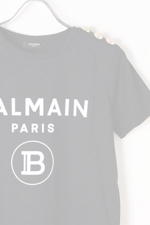 画像2:   BALMAIN バルマン BF1 T-SHIRTS SS 3 BTN FLOCKY LOGO{0111350I386-EAB-BJS}
