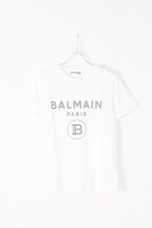 画像1:   BALMAIN バルマン BF1 T-SHIRTS SS 3 BTN FLOCKY LOGO{0111350I386-GAB-BJS}