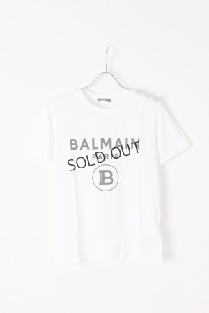 画像1: {SOLD}BALMAIN バルマン BF1 T-SHIRTS SS 3 BTN FLOCKY LOGO{0111350I386-GAB-BJS}