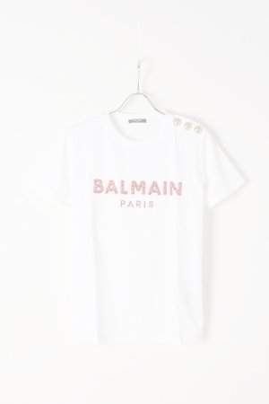 画像1:   BALMAIN バルマン BF1 T-SHIRTS SS 3 BTN EMBROIDERY LOGO{0111553P036-GBQ-BJS}
