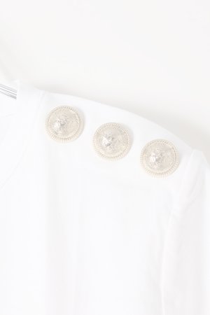 画像4:   BALMAIN バルマン BF1 T-SHIRTS SS 3 BTN EMBROIDERY LOGO{0111553P036-GBQ-BJS}
