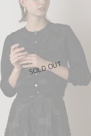 画像1: {SOLD}グレースコンチネンタル｜GRACE CONTINENTAL  ローズ刺繍ニットカーディガン{-BES}