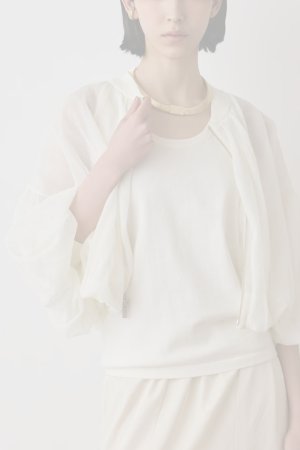 画像2:  {SOLD} グレースコンチネンタル｜GRACE CONTINENTAL  シアーニットバルーンジャケット{-BES}