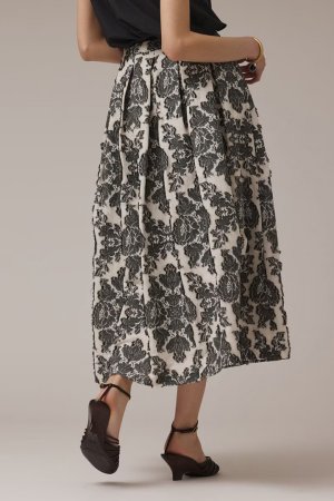 画像4: ★取り寄せリクエスト注文受付中★ グレースコンチネンタル｜GRACE CONTINENTAL  ダマスクジャガードタックスカート{-BEA}