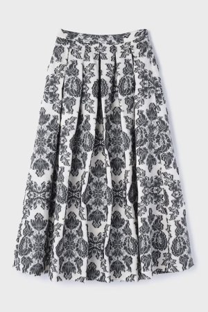 画像7: ★取り寄せリクエスト注文受付中★ グレースコンチネンタル｜GRACE CONTINENTAL  ダマスクジャガードタックスカート{-BEA}