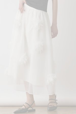 画像1:  {SOLD} グレースコンチネンタル｜GRACE CONTINENTAL  メッシュフラワースカート{-BES}