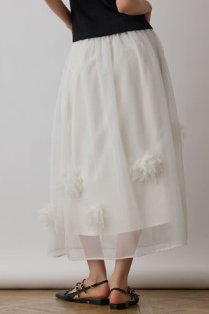画像4: 【 30%OFF 会員様限定プレセール｜38,500円→26,950円】 グレースコンチネンタル｜GRACE CONTINENTAL  メッシュフラワースカート{-BES}