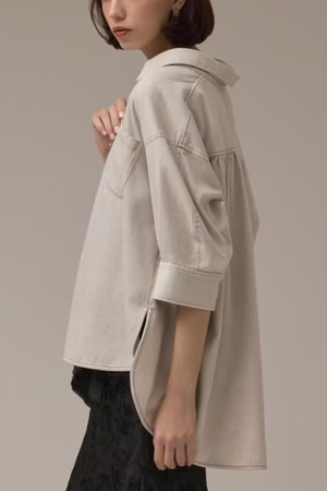 画像2: ★取り寄せリクエスト注文受付中★ グレースコンチネンタル｜GRACE CONTINENTAL  ツイルハーフスリーブシャツ{-BEA}