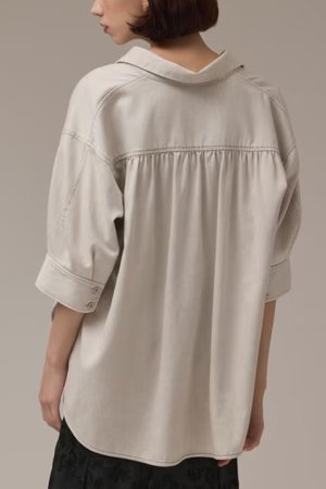 画像3: ★取り寄せリクエスト注文受付中★ グレースコンチネンタル｜GRACE CONTINENTAL  ツイルハーフスリーブシャツ{-BEA}