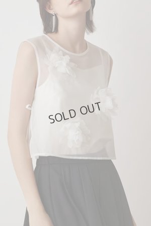 画像1: {SOLD}グレースコンチネンタル｜GRACE CONTINENTAL  メッシュフラワートップ{-BES}
