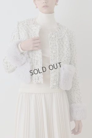 画像1: {※取り寄せ不可}グレースコンチネンタル｜GRACE CONTINENTAL  ツイードコンビジャケット{-BEA}