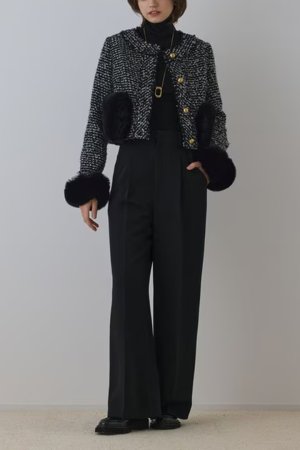 画像2: グレースコンチネンタル｜GRACE CONTINENTAL  ツイードコンビジャケット{-BEA}