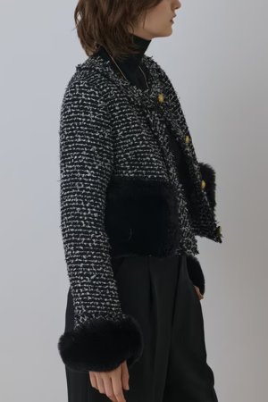 画像7: グレースコンチネンタル｜GRACE CONTINENTAL  ツイードコンビジャケット{-BEA}