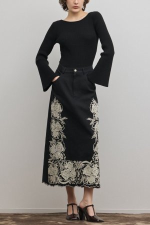 画像2: グレースコンチネンタル｜GRACE CONTINENTAL  エンブロイダリータイトスカート{-BFS}