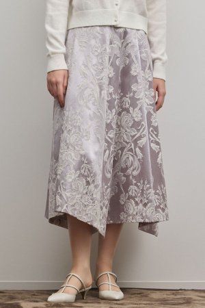 画像1: グレースコンチネンタル｜GRACE CONTINENTAL  オーナメントジャガードハンカチヘムスカート{-BFS}