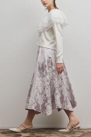 画像3: グレースコンチネンタル｜GRACE CONTINENTAL  オーナメントジャガードハンカチヘムスカート{-BFS}