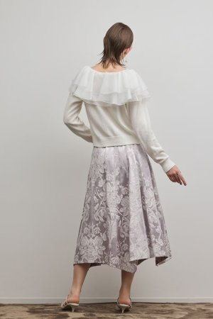 画像4: グレースコンチネンタル｜GRACE CONTINENTAL  オーナメントジャガードハンカチヘムスカート{-BFS}