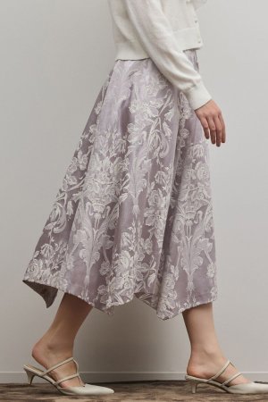 画像6: グレースコンチネンタル｜GRACE CONTINENTAL  オーナメントジャガードハンカチヘムスカート{-BFS}