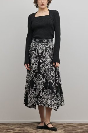 画像2: グレースコンチネンタル｜GRACE CONTINENTAL  オーナメントジャガードハンカチヘムスカート{-BFS}