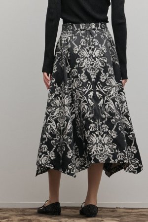 画像7: グレースコンチネンタル｜GRACE CONTINENTAL  オーナメントジャガードハンカチヘムスカート{-BFS}