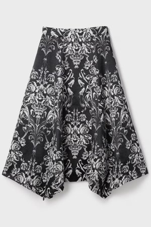 画像9: グレースコンチネンタル｜GRACE CONTINENTAL  オーナメントジャガードハンカチヘムスカート{-BFS}