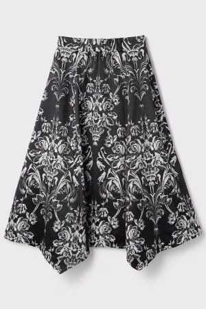 画像10: グレースコンチネンタル｜GRACE CONTINENTAL  オーナメントジャガードハンカチヘムスカート{-BFS}