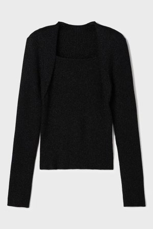 画像9: グレースコンチネンタル｜GRACE CONTINENTAL  スクエアリブニットトップ{-BFS}