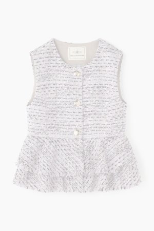 画像1:  {SOLD} グレースコンチネンタル｜GRACE CONTINENTAL  ペプラムツイードジレ{-BFA}