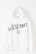 {SOLD}BALMAIN バルマン BH2 C&S HOODIE FLOCKY LOGO{-BJS}