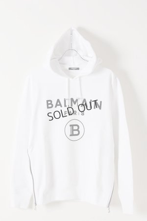 画像1: {SOLD}BALMAIN バルマン BH2 C&S HOODIE FLOCKY LOGO{-BJS}