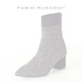   FABIO RUSCONI ファビオルスコーニ 1441 MAGLIA ラメニットポインテッドトゥショートブーツ{-AHA}