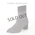 {SOLD}FABIO RUSCONI ファビオルスコーニ 1441 MAGLIA ラメニットポインテッドトゥショートブーツ{-AHA}