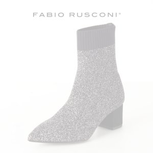 画像1:   FABIO RUSCONI ファビオルスコーニ 1441 MAGLIA ラメニットポインテッドトゥショートブーツ{-AHA}