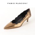 FABIO RUSCONI ファビオルスコーニ 1170 LUXER スカラップローヒールポインテッドトゥパンプス{-AHA}