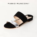 【 50%OFF セール｜24,200円→12,100円】 FABIO RUSCONI ファビオルスコーニ S-5348 スエード×スムースダブルストラップフラットサンダル{-BJS}