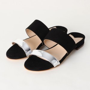 画像2: 【 30%OFF セール24,200円→16,940円】 FABIO RUSCONI ファビオルスコーニ S-5348 スエード×スムースダブルストラップフラットサンダル{-BJS}