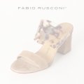   FABIO RUSCONI ファビオルスコーニ FANNY1114 スエード×PVCダブルストラップチャンキーヒールサンダル{-BJS}